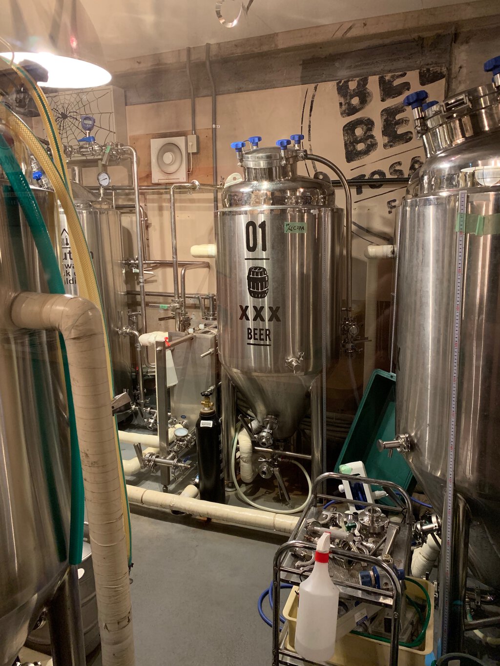 On-premise brewhouse at Beer Belly, Osaka